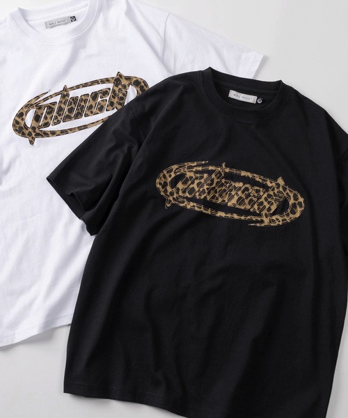 tシャツ 「84」レオパード柄/カモフラ柄/ドット柄 総柄アップリケロゴ