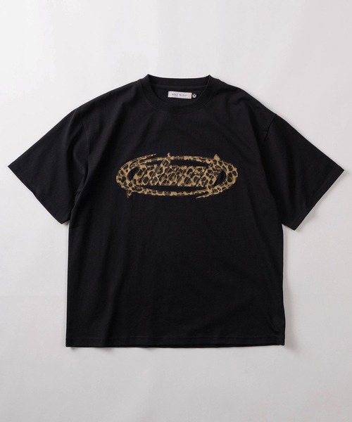 tシャツ 「84」レオパード柄/カモフラ柄/ドット柄 総柄アップリケロゴ