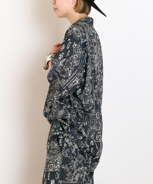 COUTURE'D ADAM スタンドカラーボタニカルペイズリーブラウス 定価42900円 シャツ 25AW ブラック レディース クチュールドアダム【中古】6-0320M♪ COUTURE D'ADAM】Stand Collar Botanical Paisley Blouse（シャツ