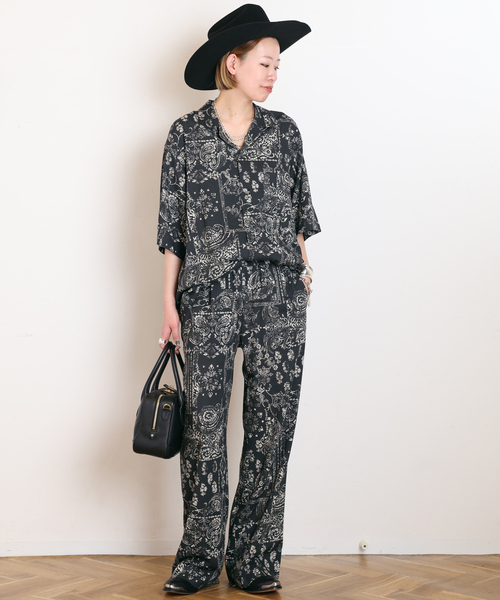 COUTURE'D ADAM スタンドカラーボタニカルペイズリーブラウス 定価42900円 シャツ 25AW ブラック レディース クチュールドアダム【中古】6-0320M♪ COUTURE D'ADAM】Stand Collar Botanical Paisley Blouse（シャツ