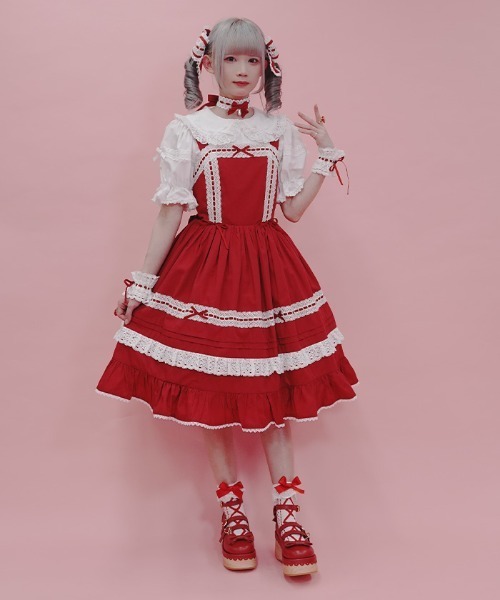 シャルミエール はしごレースジャンスカ 新品未使用品 Chalmiere（シャルミエール） ワンピース はしごレースジャンスカ