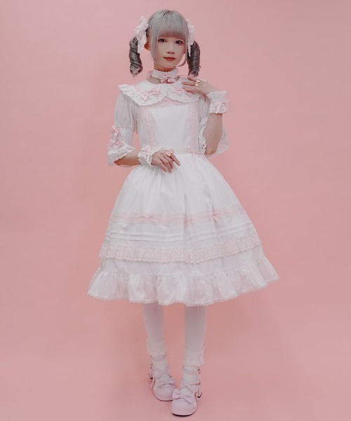 Chalmiere（シャルミエール） ワンピース はしごレースジャンスカ