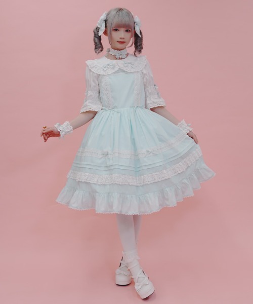Chalmiere（シャルミエール） ワンピース はしごレースジャンスカ
