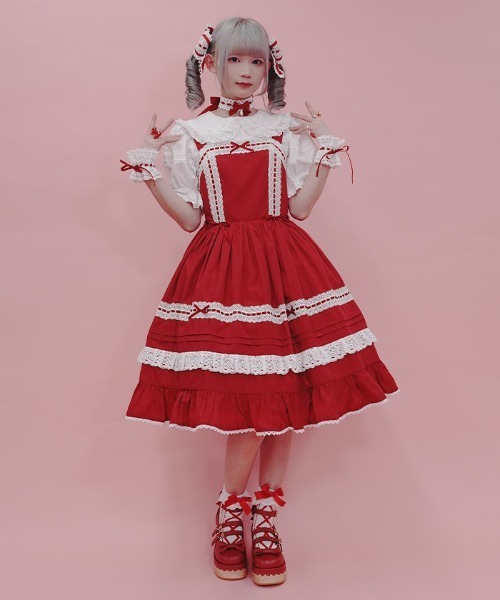 Chalmiere　シャルミエール　メイジージャンスカ＆ヘッドドレス　赤 メイジージャンパースカート | Chalmiere | axes femme onlineshop