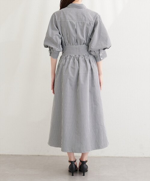 natural couture ワンピース バルーンスリーブシャツワンピース