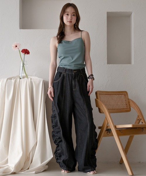 mideal（マイディール） カップ付き キャミソール back open camisole 