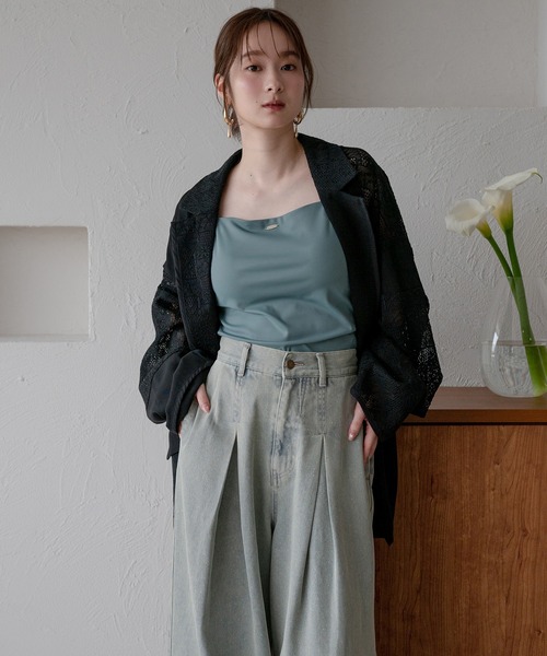 mideal（マイディール） カップ付き キャミソール back open camisole 