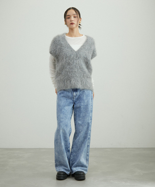 「NEEDBY heritage」 デニムパンツ 24 ブルー レディース_画像4