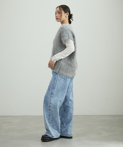 「NEEDBY heritage」 デニムパンツ 24 ブルー レディース_画像5