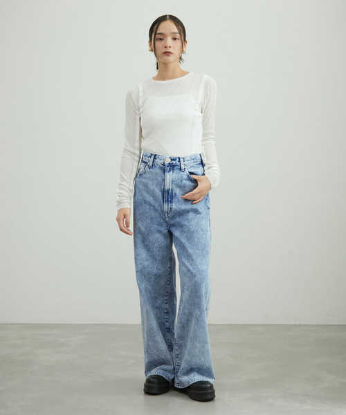 「NEEDBY heritage」 デニムパンツ 24 ブルー レディース_画像6
