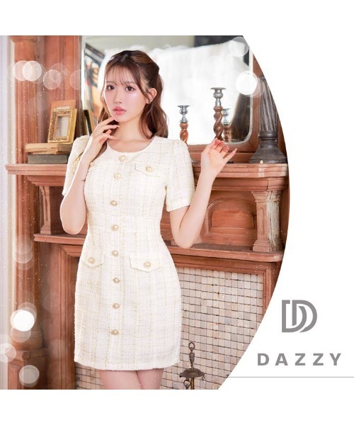 「DAZZY」 半袖ワンピース S ホワイト レディース_画像9