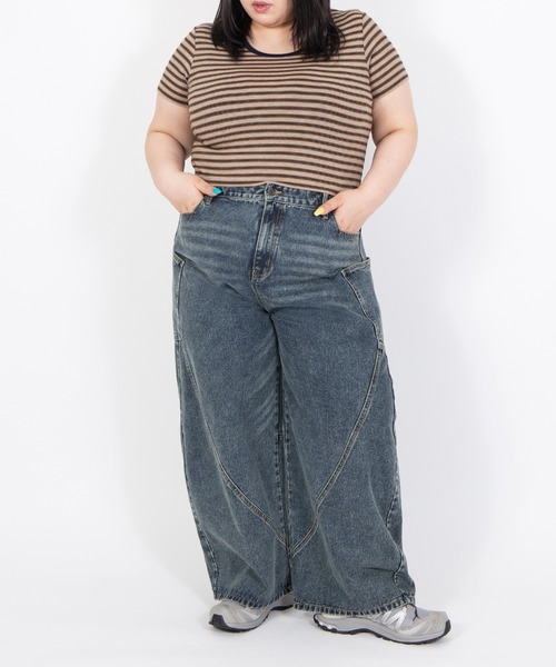「PUNYUS」 デニムパンツ 4 ライトブルー レディース_画像4