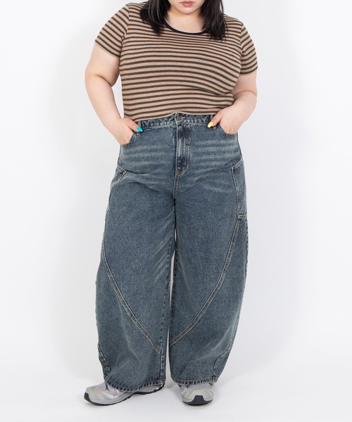 「PUNYUS」 デニムパンツ 4 ライトブルー レディース_画像6