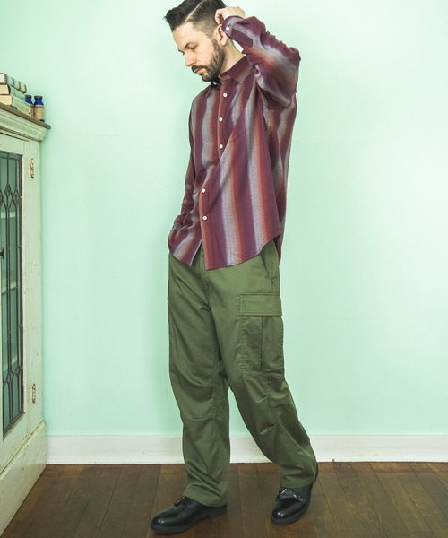 「MR.OLIVE」 長袖シャツ SMALL グリーン メンズ_画像6