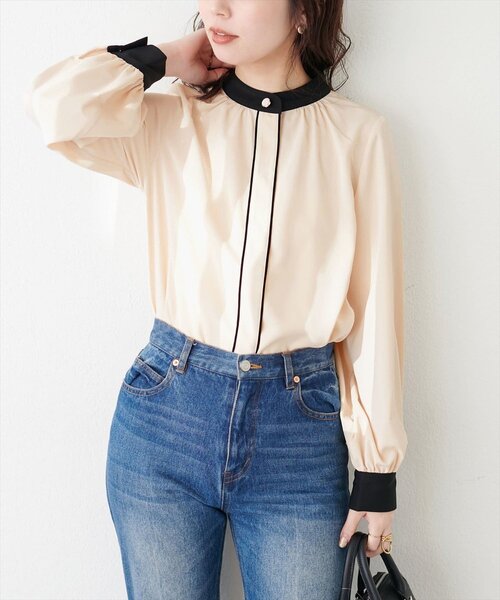 「natural couture」 長袖ブラウス FREE サックスブルー レディース_画像7