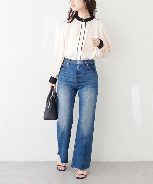 「natural couture」 長袖ブラウス FREE サックスブルー レディース_画像8