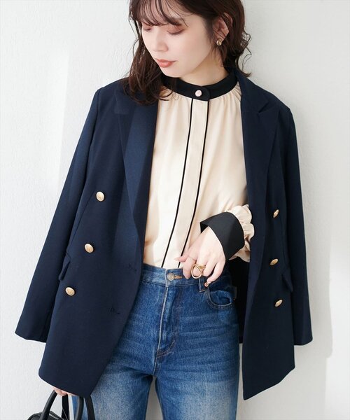 「natural couture」 長袖ブラウス FREE サックスブルー レディース_画像9