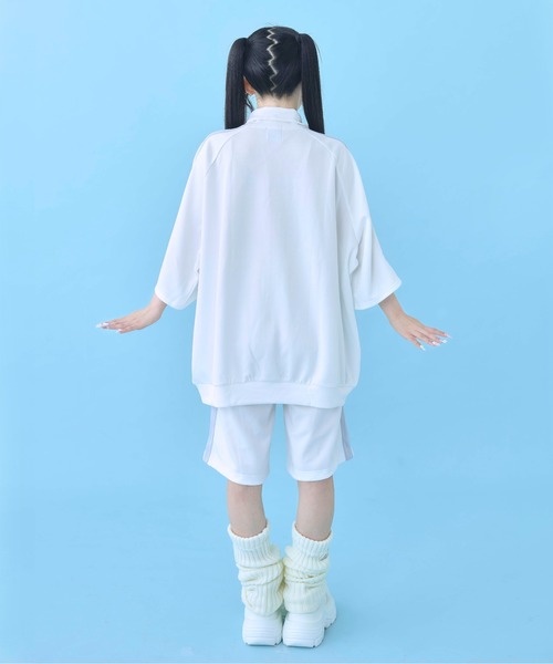 Hauls ジャージ にゃんこ顔文字半袖ジャージセットアップ レディース