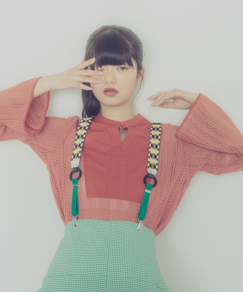 「MONDEWORK」 サスペンダー ONE SIZE イエロー レディース_画像3