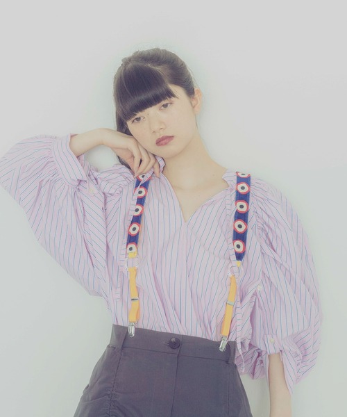 「MONDEWORK」 サスペンダー ONE SIZE イエロー レディース_画像8