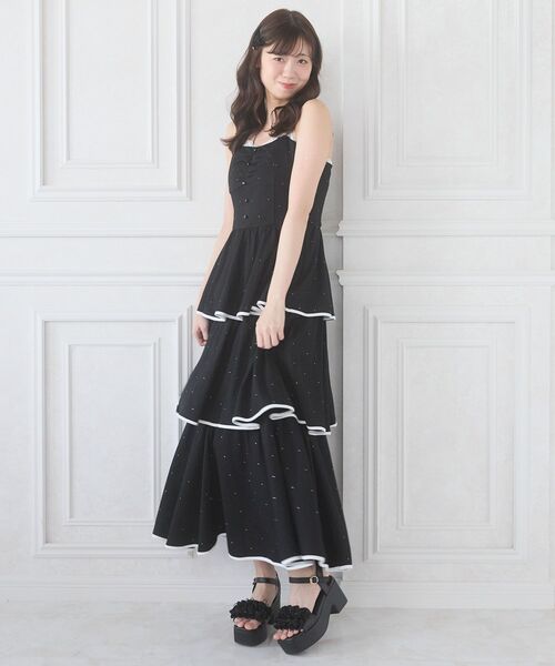 深夜テンション価格！littlesunnybite黒のキャミワンピース MAJESTIC LEGON（マジェスティックレゴン） ワンピース キラキラ