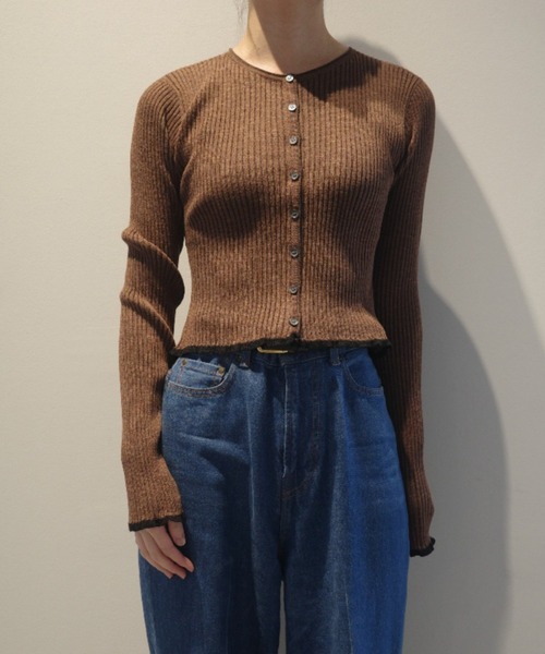 CLANE（クラネ） ニット セーター CLANE CONTRAST TRIM SHEER KNIT