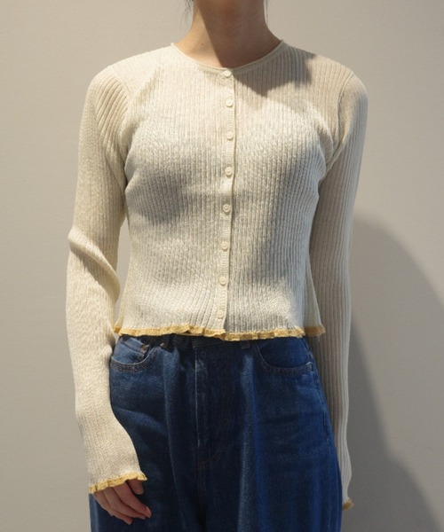 CLANE（クラネ） ニット セーター CLANE CONTRAST TRIM SHEER KNIT
