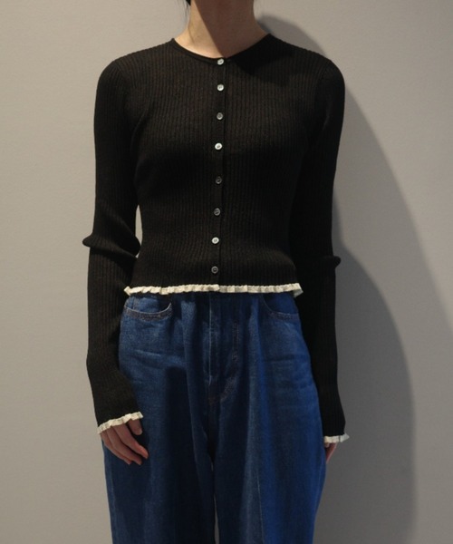 CLANE（クラネ） ニット セーター CLANE CONTRAST TRIM SHEER KNIT