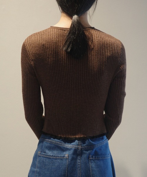 CLANE（クラネ） ニット セーター CLANE CONTRAST TRIM SHEER KNIT