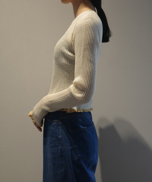 CLANE（クラネ） ニット セーター CLANE CONTRAST TRIM SHEER KNIT