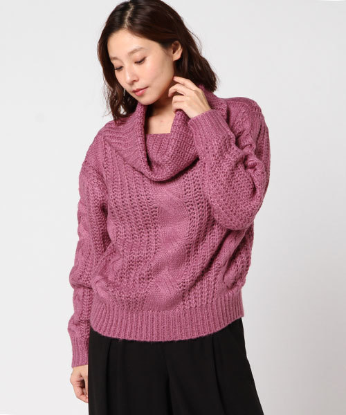 STYLEBLOCK ニット セーター ケーブル編みオフタートルニット