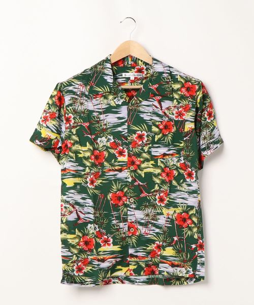  Bahama レーヨン オープンカラー アロハ シャツ アメカジ 古着–90's Tommy Bahama レーヨン バック刺繍 オープンカラーS/S