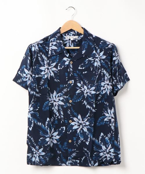  Bahama レーヨン オープンカラー アロハ シャツ アメカジ 古着–90's Tommy Bahama レーヨン バック刺繍 オープンカラーS/S