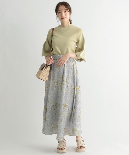 当社の スカート スカッターフラワースカート ロング マキシ丈スカート カラー パープル Reflect Com Pl