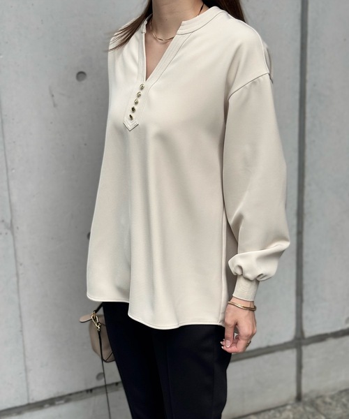 Emma Taylor（エマテイラー） ブラウス シャツ イージーケアキーネック