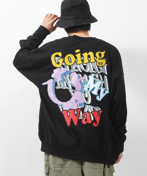 トレーナー スウェット アップリケ刺繍 ビッグトレーナー / オーバー