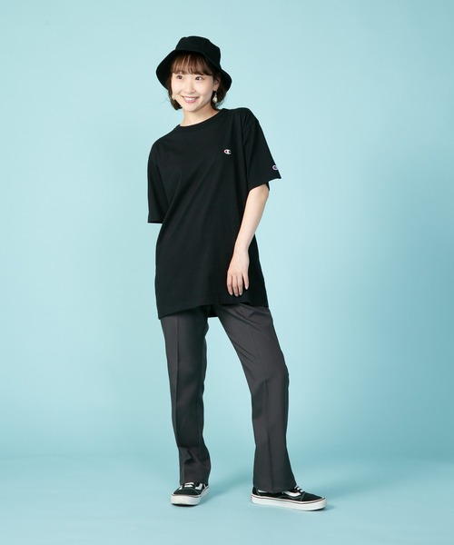 【関税込み】x Champion 刺繍入りコットンTシャツ Champion tシャツ Champion/チャンピオン コットンUSA カレッジ