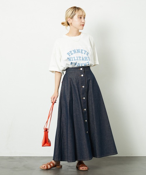 SALE!! 即発送! DVF デニムフレアスカート US0 FREAK'S STORE デニムスカート ハイウエストデニムフレア