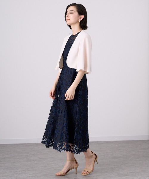 【1014】アナイ　バックサテンフレアボレロ　濃紺　38 バックサテンフレアスリーブボレロ | ANAYI/アナイ | 三越伊勢丹