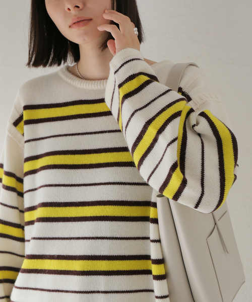 【極美品】JOURNAL STANDARD ボーダープルオーバーニット JOURNAL STANDARD ニット ウォッシャブルメリノボーダープル