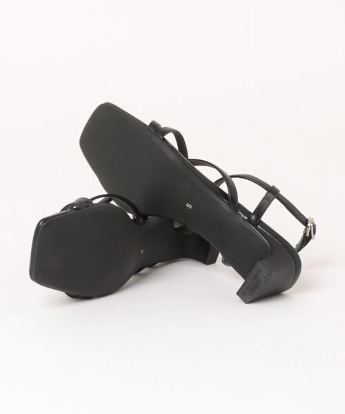 NEUE THE MARKET サンダル スクエアトゥストラップソフトサンダル