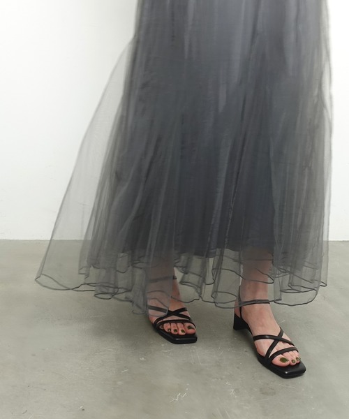 NEUE THE MARKET サンダル スクエアトゥストラップソフトサンダル