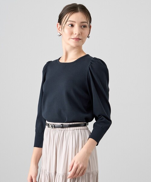 新品ANAYI シアーギャザースリーブプルオーバー セール】 シアーギャザースリーブ プルオーバー （ニット・セーター