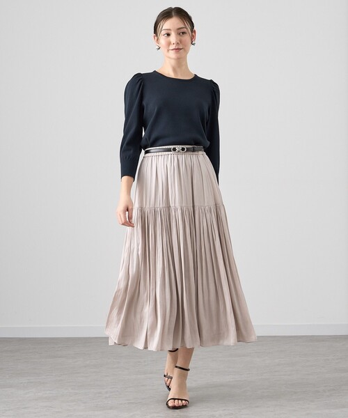 ANAYI（アナイ） ニット セーター シアースリーブギャザー プル