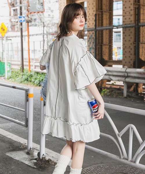 forksy.（フォルクシー） tシャツ 「forksy.」フレアスリーブフリル