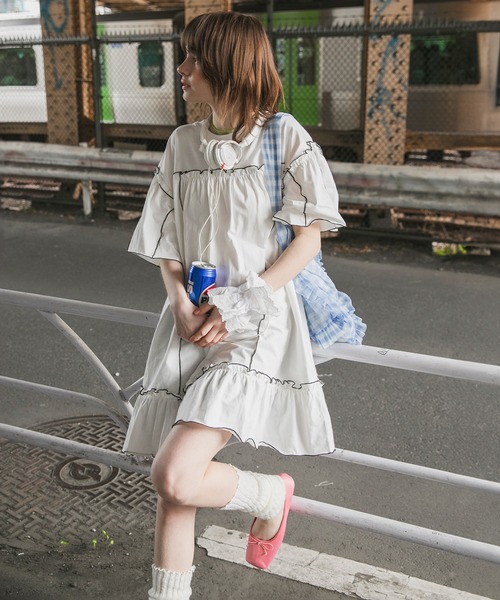 forksy.（フォルクシー） tシャツ 「forksy.」フレアスリーブフリル