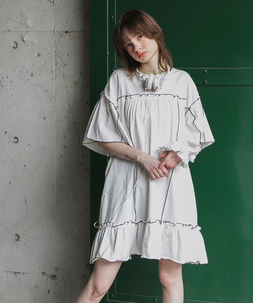 forksy.（フォルクシー） tシャツ 「forksy.」フレアスリーブフリル