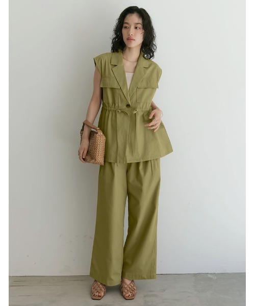 【美品】ロエフ　コットンギャバ　ノースリーブジャケット　ベスト　ジレ　白　０ 71VhlqbI7KL._UY350_.jpg