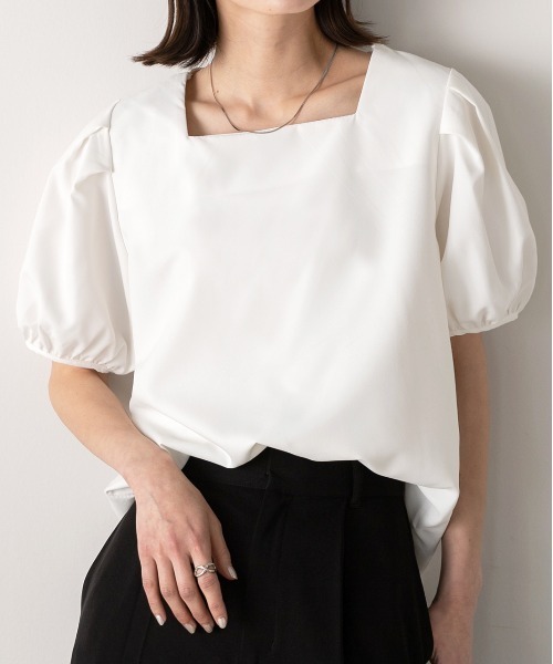 ad thie（アドティエ） ブラウス シャツ パフスリーブ 半袖ブラウス 