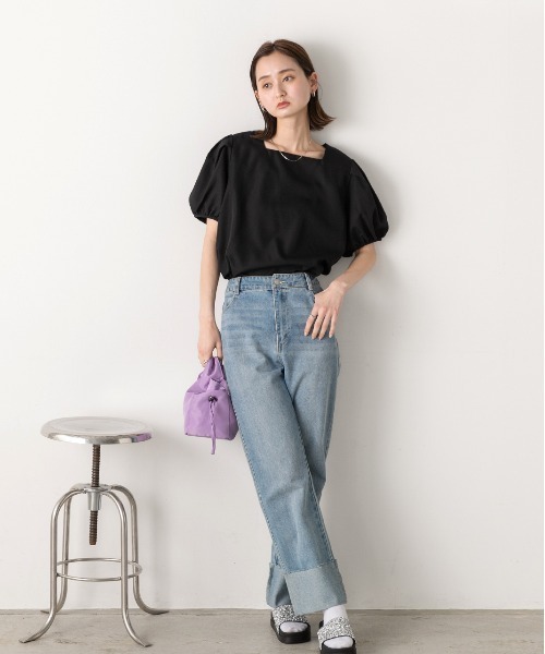 ad thie（アドティエ） ブラウス シャツ パフスリーブ 半袖ブラウス 